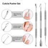 European-American Russian-Style Nail Technician Dual-End Cuticle Pusher and Groove Cleaner - Silver