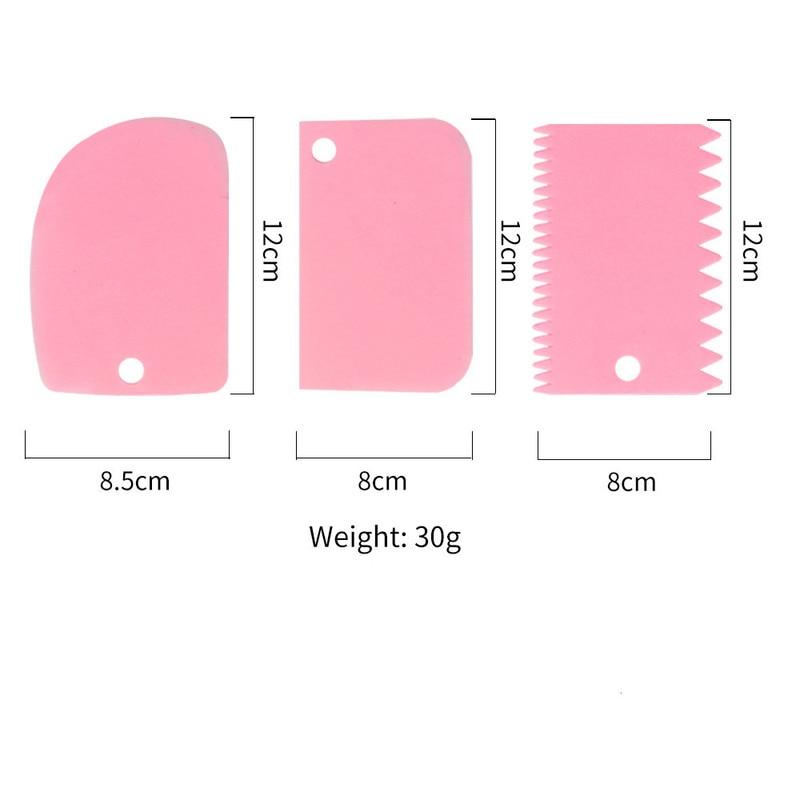3pcs Plastic Cake Cream Spatula Dough Butter Batter Scraper Baking Tools for Home Baking Cutting Tools Kitchen Accessories