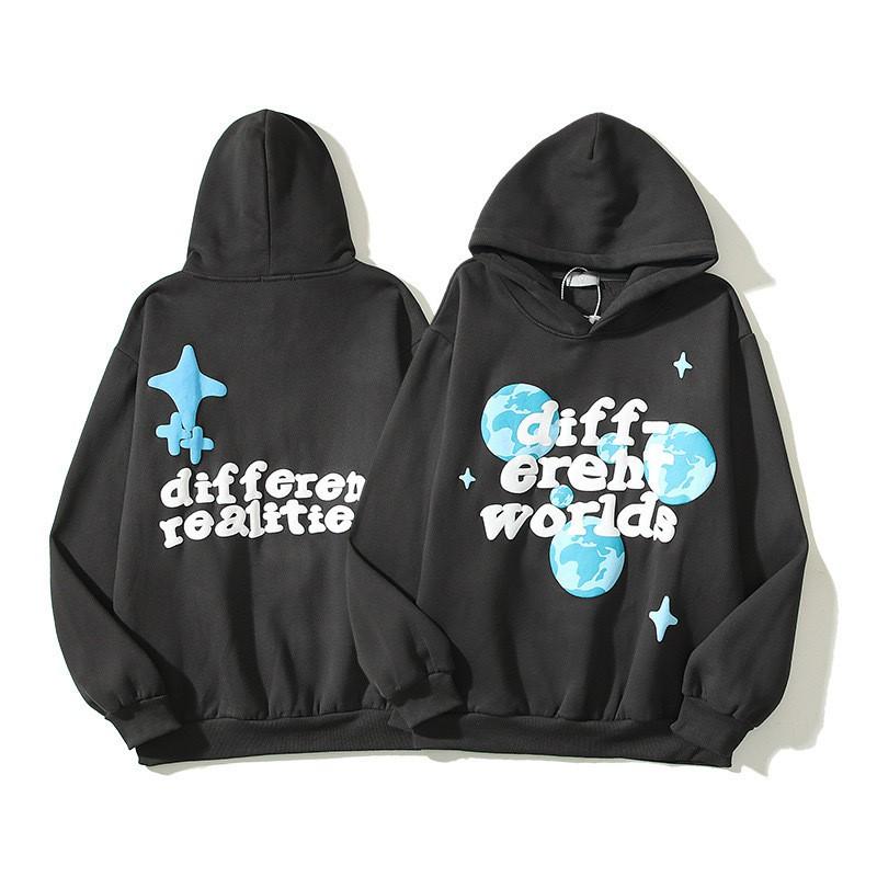 Unisex Oversized Hooded Sweatshirt With Print Design Heavyweight Cotton Blend Streetwear Style Winter