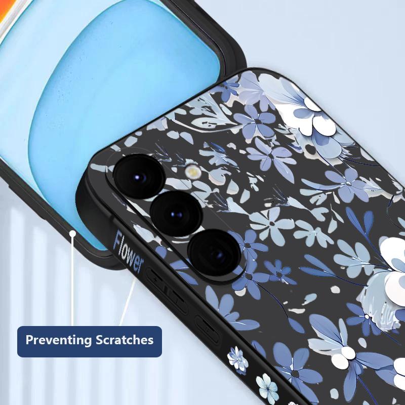 Etui z smyczą i nadrukiem kwiatowym do Samsung Galaxy S24 S23 S22 Ultra S21 FE A14 A34 A52 A54 A15 A25 A35 A55 5G A16 A56 S25 Plus S26 Ultra Pokrowiec