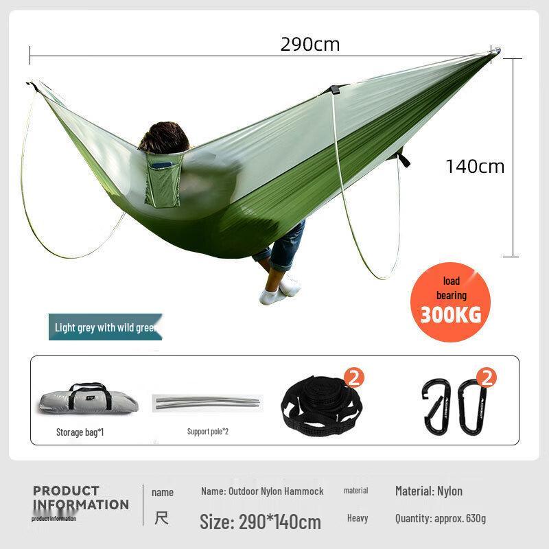 Outdoor Camping Hammock with Double Poles