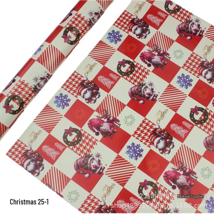 Holiday Gift Wrapping Paper Set: Cartoon Christmas & New Year Design with Tissue Paper