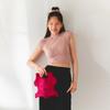Pleatsmama Bow Bag Deep Pink