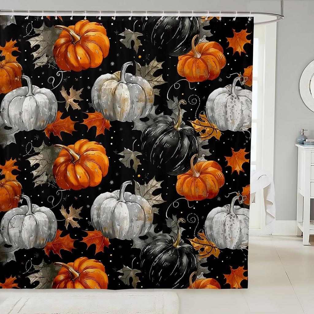 Black Cat Shower Curtain Pet Cats Bathroom Accessories Kitten Cute Halloween Gothic Kids Girls Boys White Black Waterproof Bath