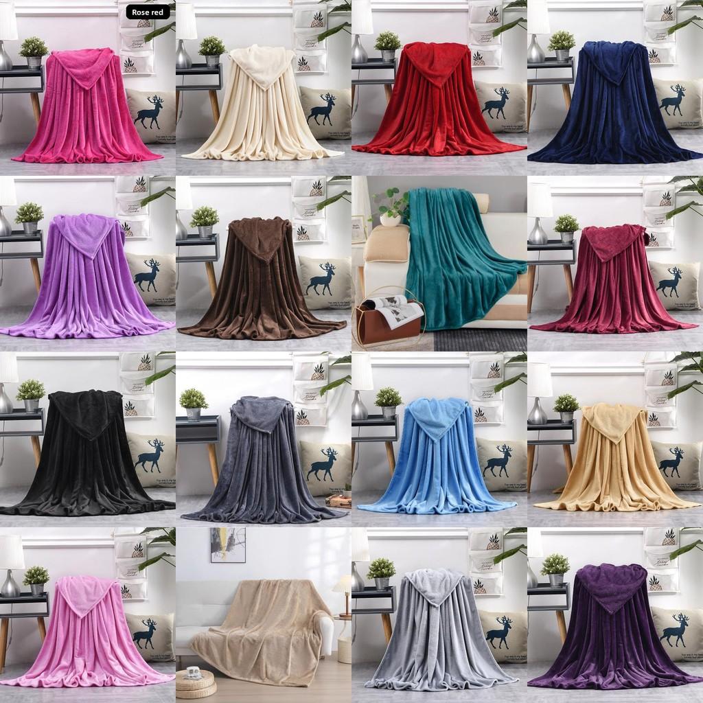 Solid Simple Color Soft Plush Blanket For Napping Sofa And Daily Bedroom Use