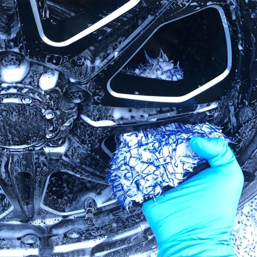 Microfiber Wheel Hub Cleaning Gloves Finger Pocket Car Wheel Wash Mitt Wheel Detailer Wash Glove