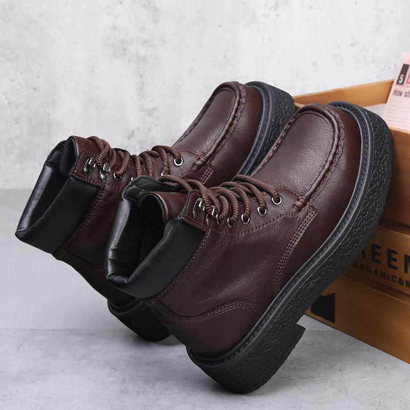 Fashion Fashion Designer Men Ankle Boots Classic Motorcycle Boots Outdoor High Top Male Shoes Leisure Walk Basic Botas Man Walking Shoes
