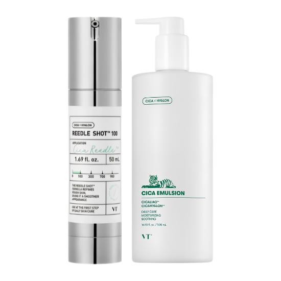 VT COSMETIC Reedle Shot 100+CICA Emulsion 500ml Set | Soothing Barrier Moisture Care Korean Beauty