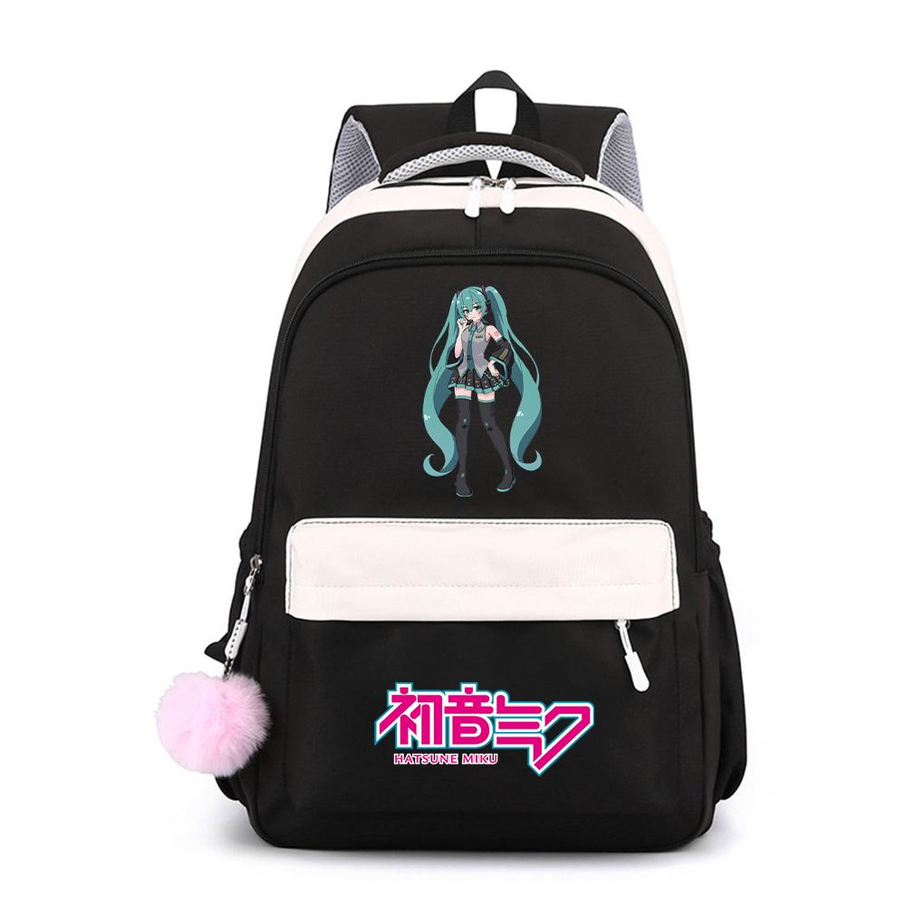 Anime Cartoon Hatsune Miku Printed Large Capacity Waterproof Backpack for Teenger Student Girl Boy Schoolbag Bookbag Kid Gift Travel Bag