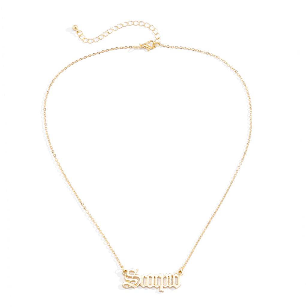 Accessories, temperament business geometric hollow items, simple and versatile thin chain letter pendant necklace
