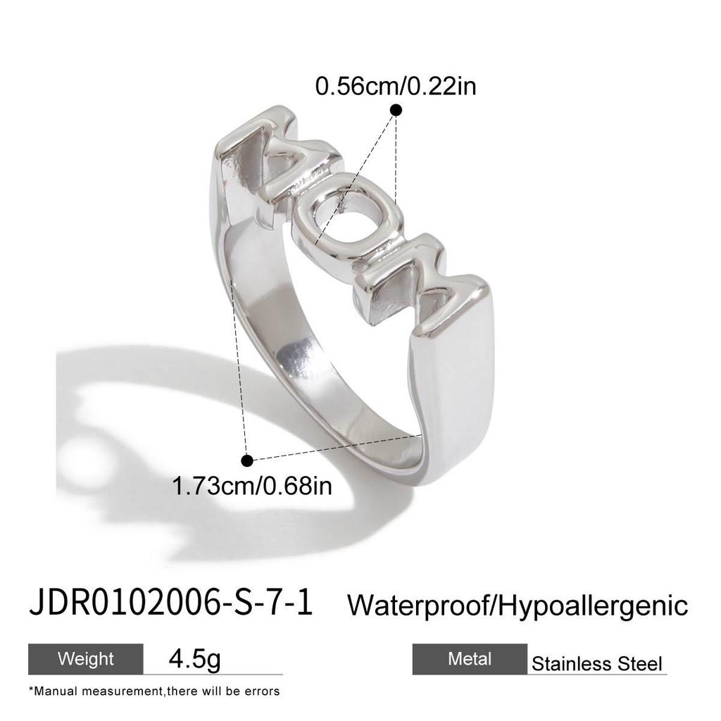 Letter ring titanium steel does not fade jewelry stainless steel rings explosion