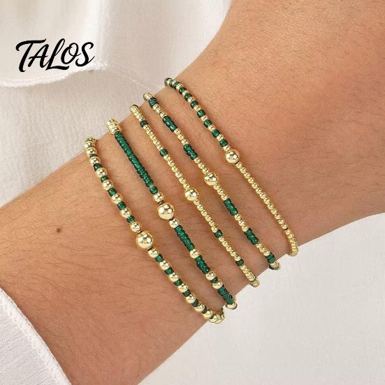 Lightweight Daily Wear Jewelry 5Pcs Beaded Bracelet Stack for Women Teenage Girls, Tiny Gift Ideas Best Friends Beads Bracelets, Elastic Stretch Boho