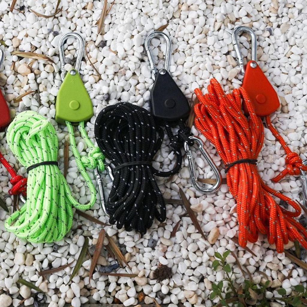 Adjustable Ratcheting Rope Tie Downs Heavy-Duty Rope Hanger Heavy-Duty Lock Ratchet for Cargo Lights Tents Garage Various