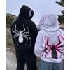 Y2k Women Spider Print Hoodies Women Hip Hop Zipper Long Sleeve Jacket Coats Autumn Winter Harajuku Casual Loose Hooded Sweatshirt