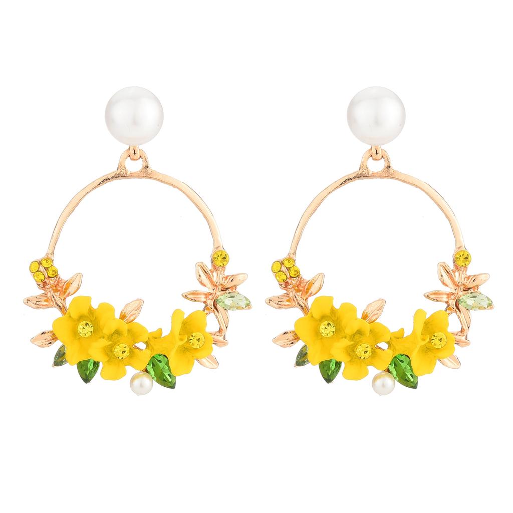 Flower Earrings Soft Clay Pearl Earrings Ear Jewelry Female
