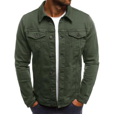 Moda Casual Denim Jacket Wiosna Jesień męska Turn Down Collar Jednorzędowy jednolity płaszcz Codzienne topy