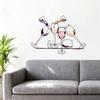 Iron Art Colorful Wine Glass Wall Art 2D Flat Wall Art Sculpture  Bedroom