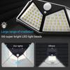 Lámparas de Pared Solares para Exteriores con 100 LED, Sensor de Movimiento PIR, Alimentadas por Energía Solar, Luz de Calle de Luz Solar para Decoración de Jardín