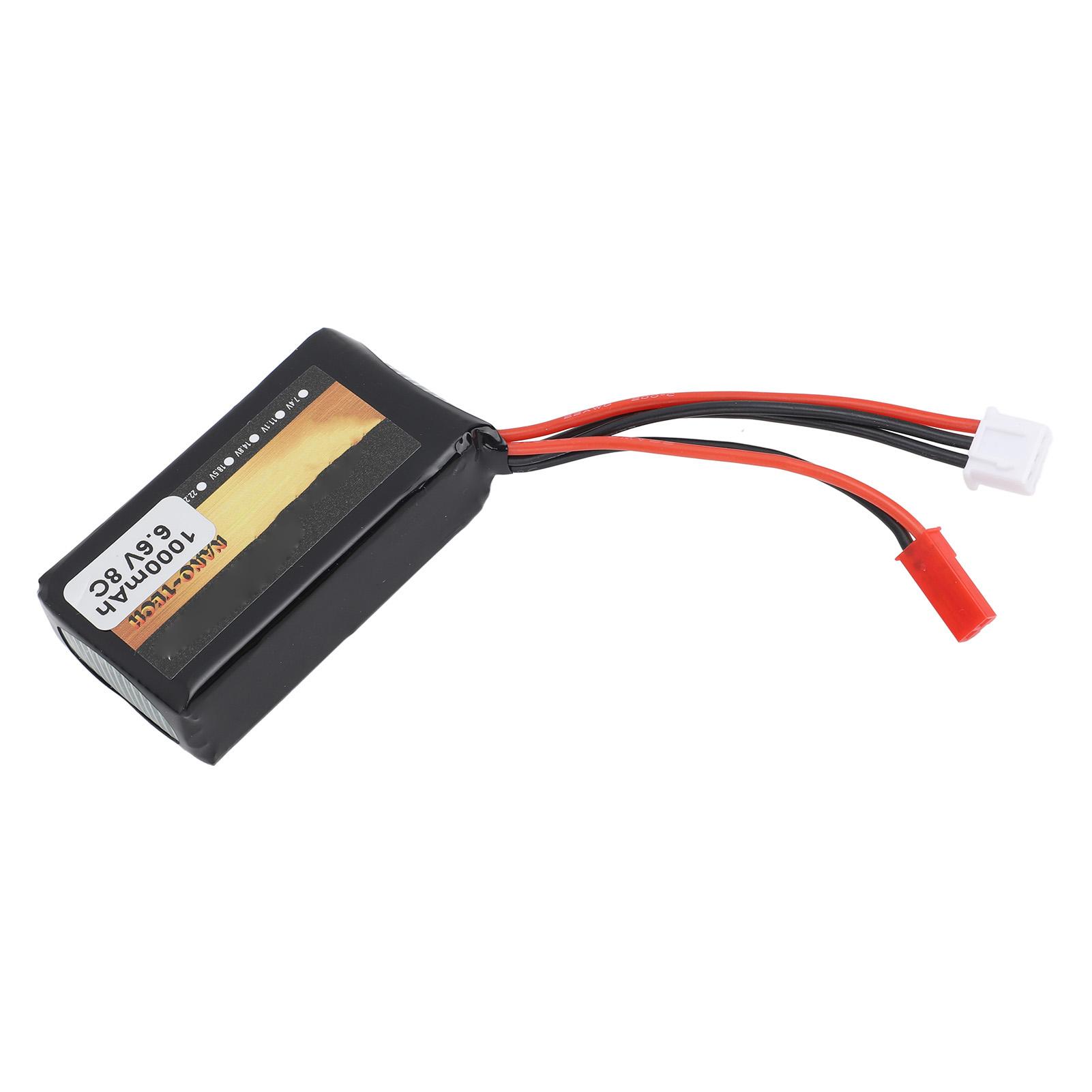 

RC Receiver Lithium Battery 1000mAh 8C 6.6V RC Aircraft Remote Control Battery for MC6B 4PX 14SG