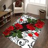 1PC Rose Pattern  Kitchen Rugs Non-Slip Home Door Mats Pop Design Bathroom Rugs Bath Mat Carpet for Home Sink Laundry Decor