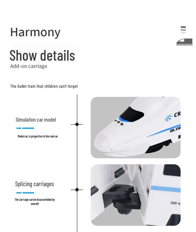 Brand Electric High-Speed Rail Harmony Train Toy with Sound Effects and Easy Assembly