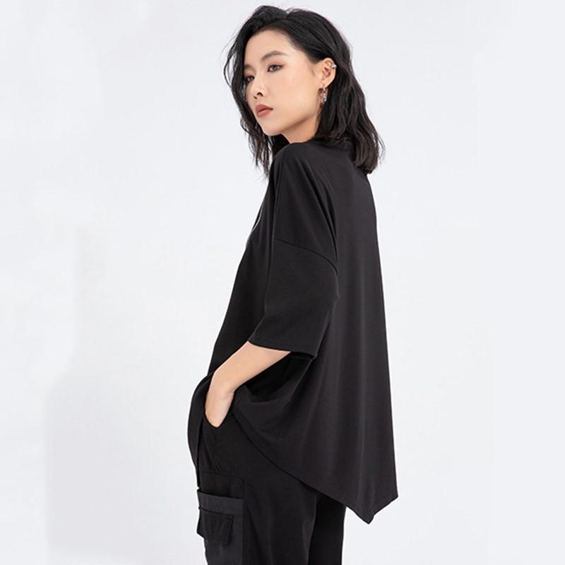 Krátký rukáv Oversized Vintage Ležérní volné letní tričko Topy Dámské tričko