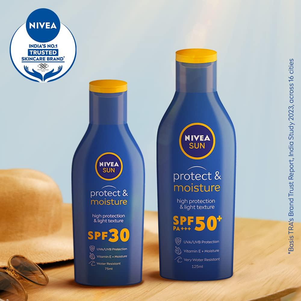 Nivea Sun Protect & Moisture SPF 30 Lotion 75ml – UVA/UVB Protection, Water Resistant, Fast Absorbing for Men & Women