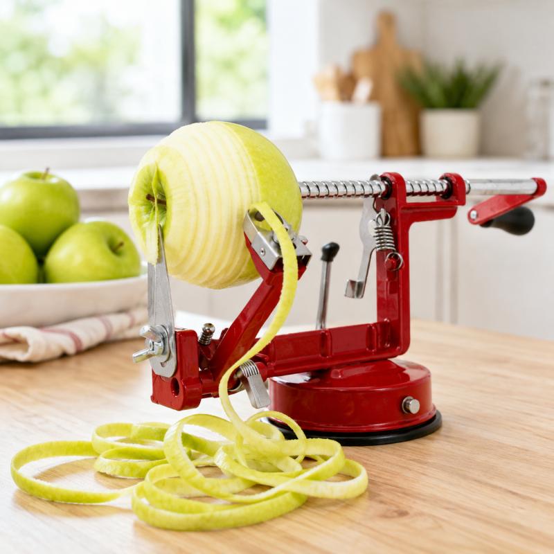Kitchencook épluche-pomme 3 En 1 - épluche, évide Et Tranche - Coupe-pomme Manuel En Métal