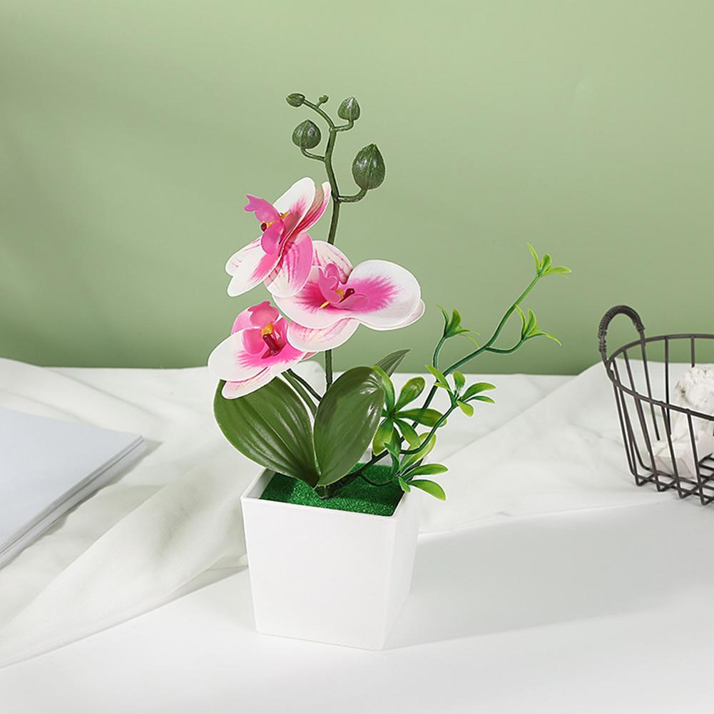 Three Piece Artificial Phalaenopsis Potted Flower Arrangement for Office
