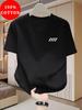 100 Cotton Unisexs Oversized Tshirt  Breathable Short Sleeve Round Neck With Minimalist Black Grid Pattern Printca  Shirts