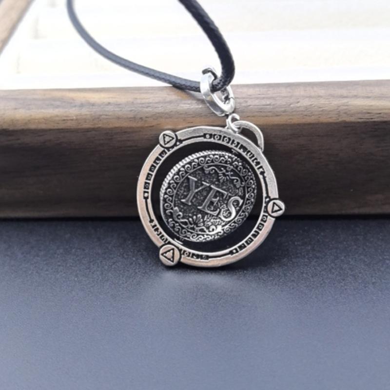 Rotating Decision Coin Necklace Vintage Copper Jewelry Adjustable Clavicle Chain Accessory For Men And Women