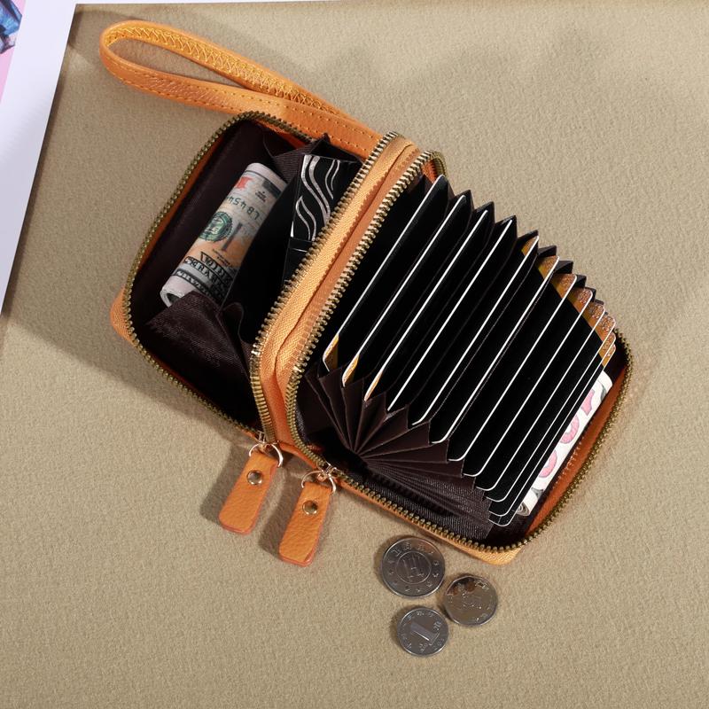 Womens Credit Card Wallet, Large Capacity Multi Card Case Wallet With ID Window, Zipper Card Cases Holder