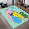 Barbapapa Flannel Pattern Square Carpet,Area Rug,Carpet Rug for Living Room Bedroom Sofa Playroom Decor,Non-slip Floor Mat