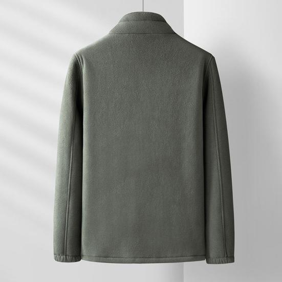 Pánské stojánek na kabáty Límec Dlouhý rukáv Polar Fleece Podšívka Cardigan Bunda Jednobarevná Zapínání na zip Svrchní oblečení Denní nošení