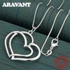 Aravant   Copper Double Heart Pendant Necklace, A Simple And Elegant Everyday Accessory For Women
