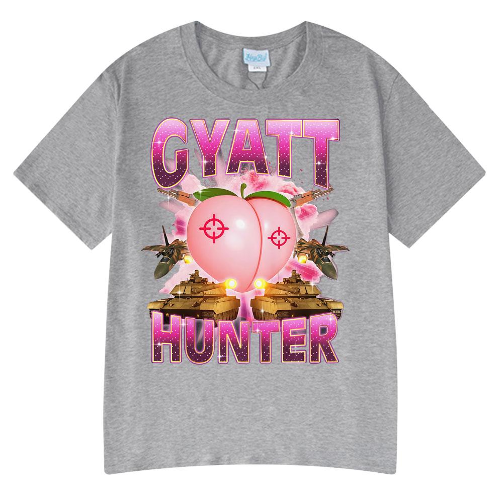 Vtipná trička Gyatt Hunter Vtipné Meme Tričko Pánská Bavlna Klasické Top Značkové Pánské Oblečení Streetwear Vintage Dámské Tričko