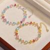 2026 New Sparkling Colorful Crystal Bracelets for Women Ins Metal Chain Bracelet Party Jewelry Valentine's Day Gift