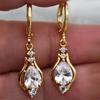 3 pairs of elegant Drop Earrings - embellished with red and transparent gems, ideal for weddings, engagements and banquets