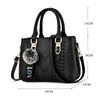 Korea Leather Women Handbag with Keychain Open Pocket Shoulder Bag Large Capacity Casual Messenger Bag Lady