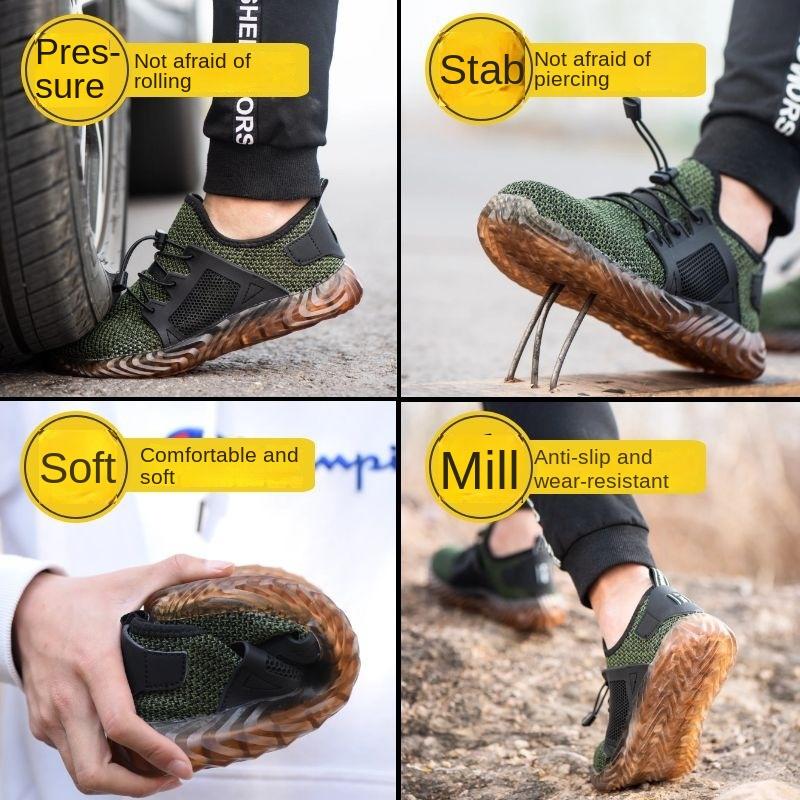 Labor Insurance Shoes, Anti-smash and Anti-piercing, Comfortable and Breathable Mesh Safety Protective Shoes