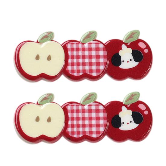 

2Pcs Girl Hairpin Plaid Design Childlike Fruit Shape Acrylic Hair Clips Side Bang Hair Pin New Year Hair B