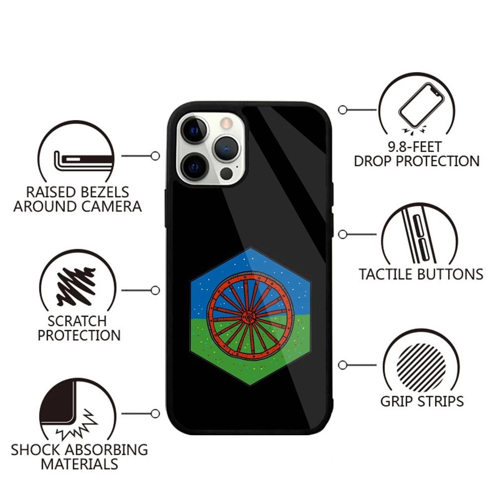 Gypsy Romani Roma Flag Phone Case For iPhone 15,14,13,12,11,Plus,Pro,Max Mini Magsafe Magnetic Wireless Charging