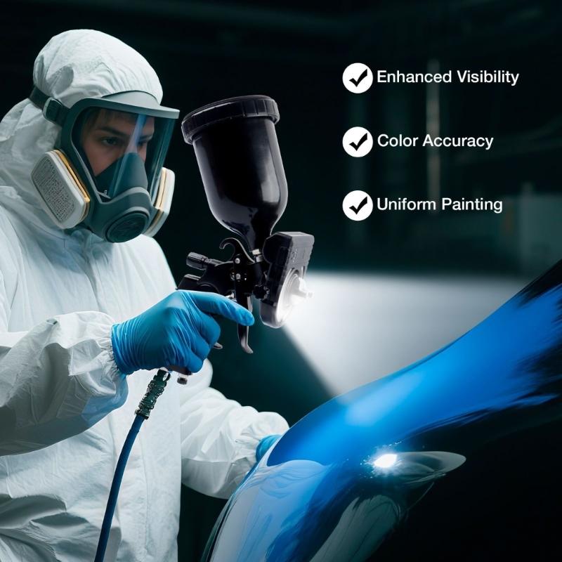 High Power Workshop Light Cordless Sprayer Guns Light Adjustable Color from 2700K to 6500K for Car Body Repair