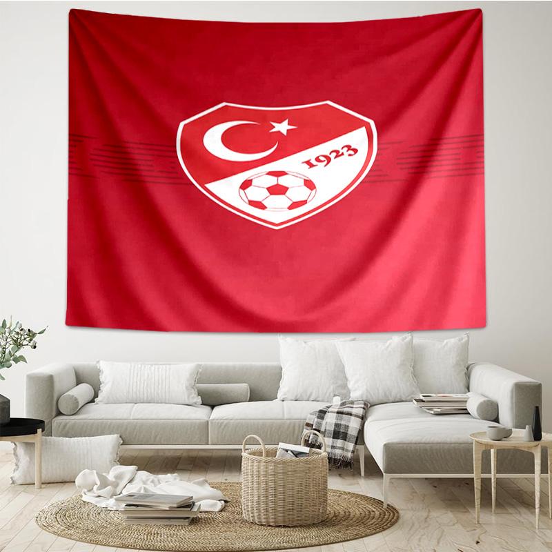 Turkish Football Emblem Tapestry Room Decoration Wall Hanging for Living Room Bedroom, dormitory, Birthday and Christmas gifts