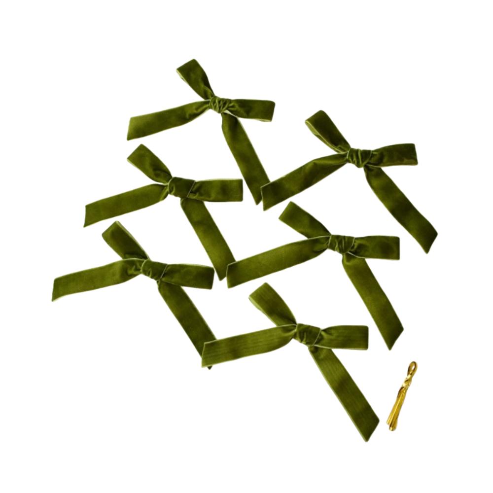 6pcs New Velvet Xmas Tree Ribbon Merry Christmas 2.5/3.8cm Hanging Pendant Red Green Brown Wreath Ribbon Decor Party Decor