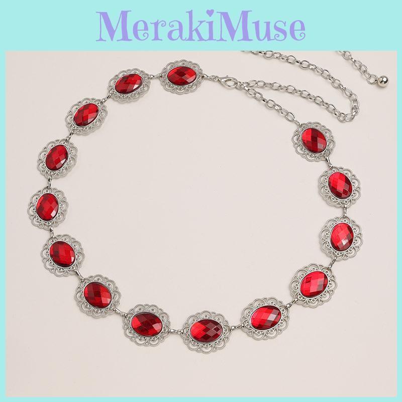 Hollow Metal Stylish Waist Chain With Rhinestone Accents For Women Fashion