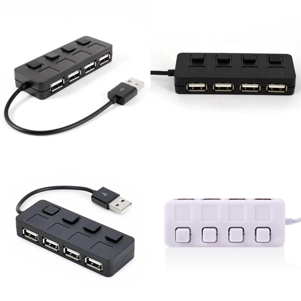 Usb Hub With Switch And Four Ports For Keyboard Mouse U Disk Data Transfer