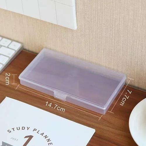 1 Stück Schreibtisch-Organizer Aufkleber Büro Kunststoff-Aufbewahrungsbox Organizer Manuelles Konto Behälter Werkzeugkasten Mini Transparente Box LS