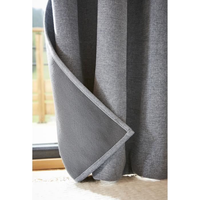 Rideau occultant - Bjorn - Gris - 140 x 240 cm - 100% polyester - Style scandinave moderne