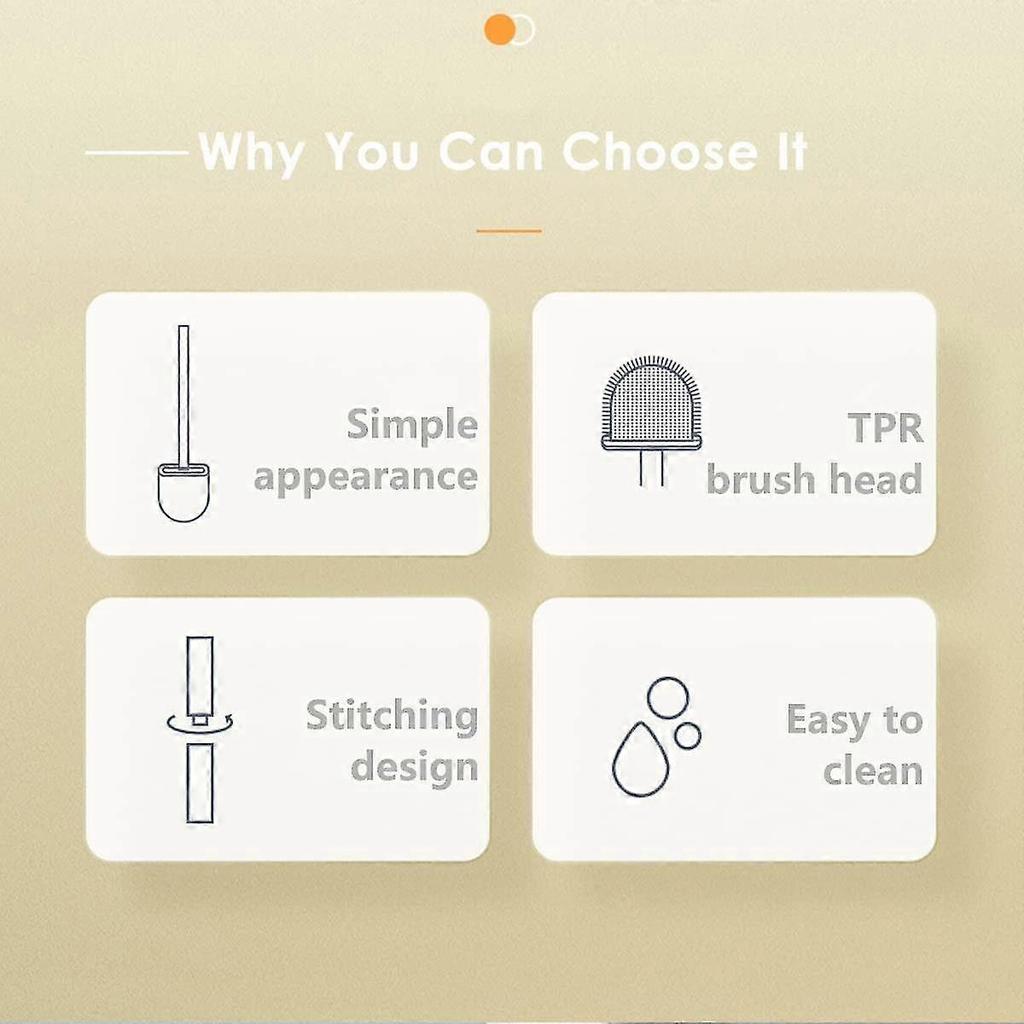2 Pieces Toilet Brush,Toilet Brush And Holders With Soft Bristles And Non-Slip Handle - Quick Clean And Dry